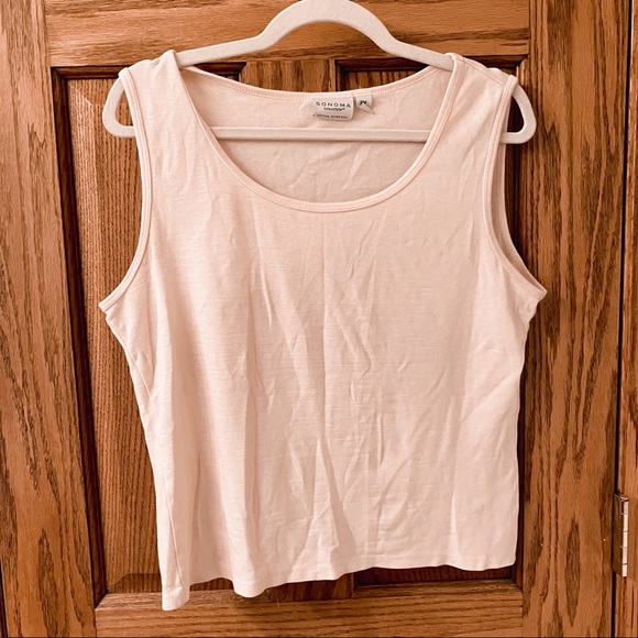 Sonoma Tops - SONOMA life+style petite stretch light pink tank top size PM